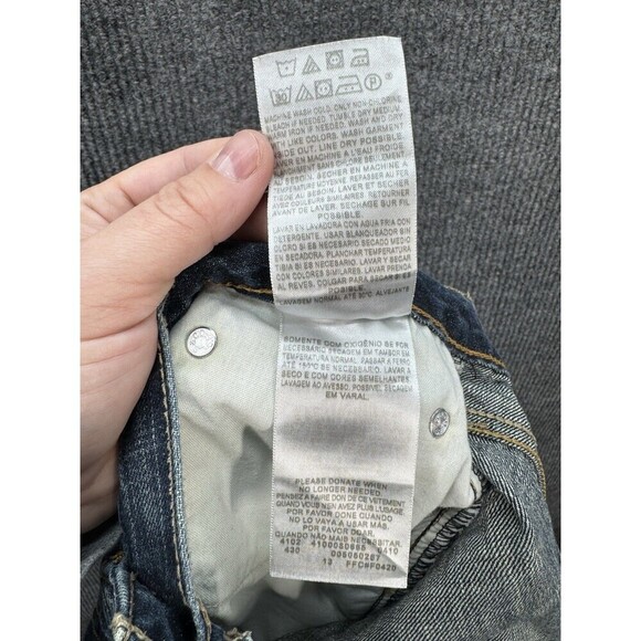 Levis 505 Jeans Mens 33x34 Blue Regular Straight Leg Denim 100% Cotton Dark Wash - Picture 4 of 11